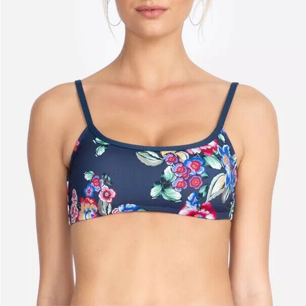 JOHNNY WAS || Maya Bikini Top in Navy Floral - SZ Small ⭐️NWT⭐️